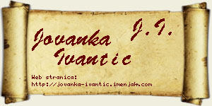 Jovanka Ivantić vizit kartica